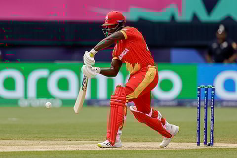 Aaron Johnson bats against Ireland